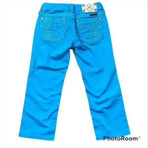 Juniors Miss Me Size 14 Capri in Rich Turquoise Beautiful Color ❤️